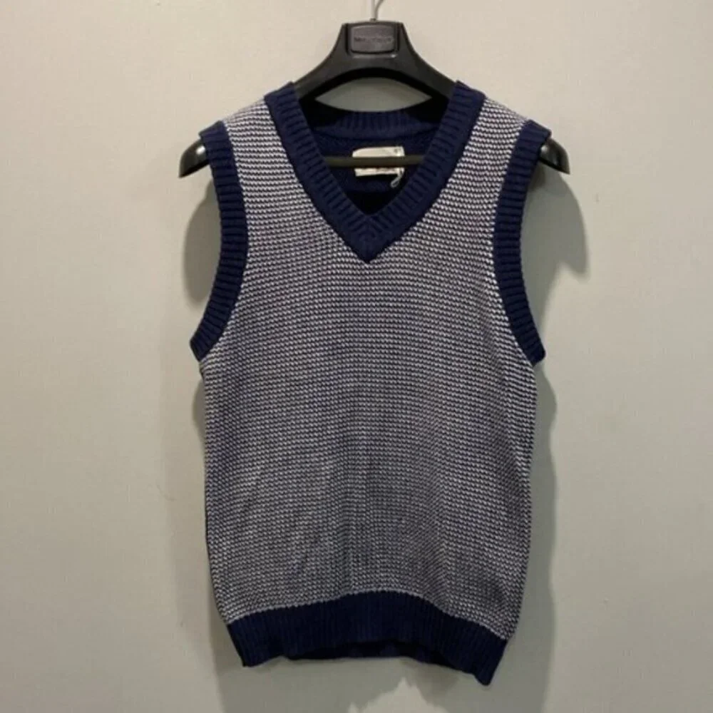 TRONATA Blue Knit Sweater Vest - Picture 4 of 15